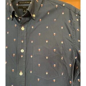 Banana Republic Men’s Popsicle Shirt Bomb Pop Navy Blue Sz Medium Slim Fit Fun